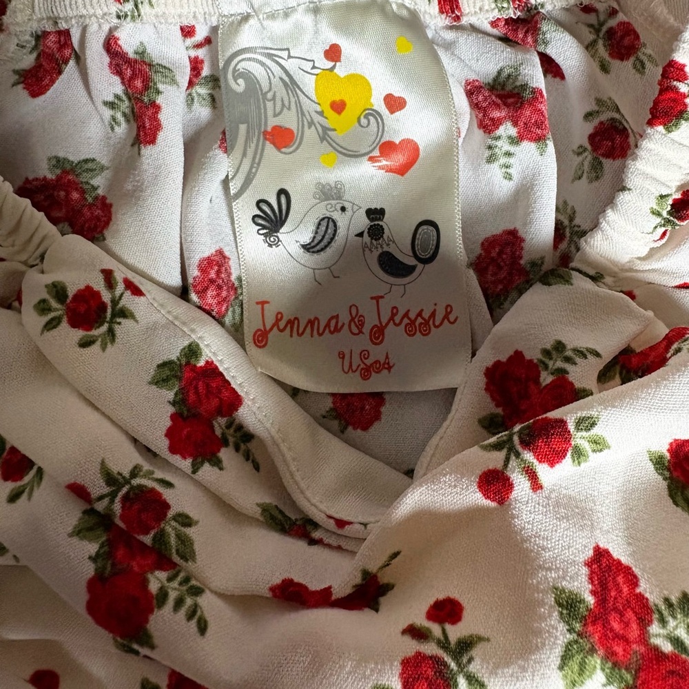 Charming Red Floral Kids Dress - Picture 4 of 4